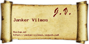 Janker Vilmos névjegykártya